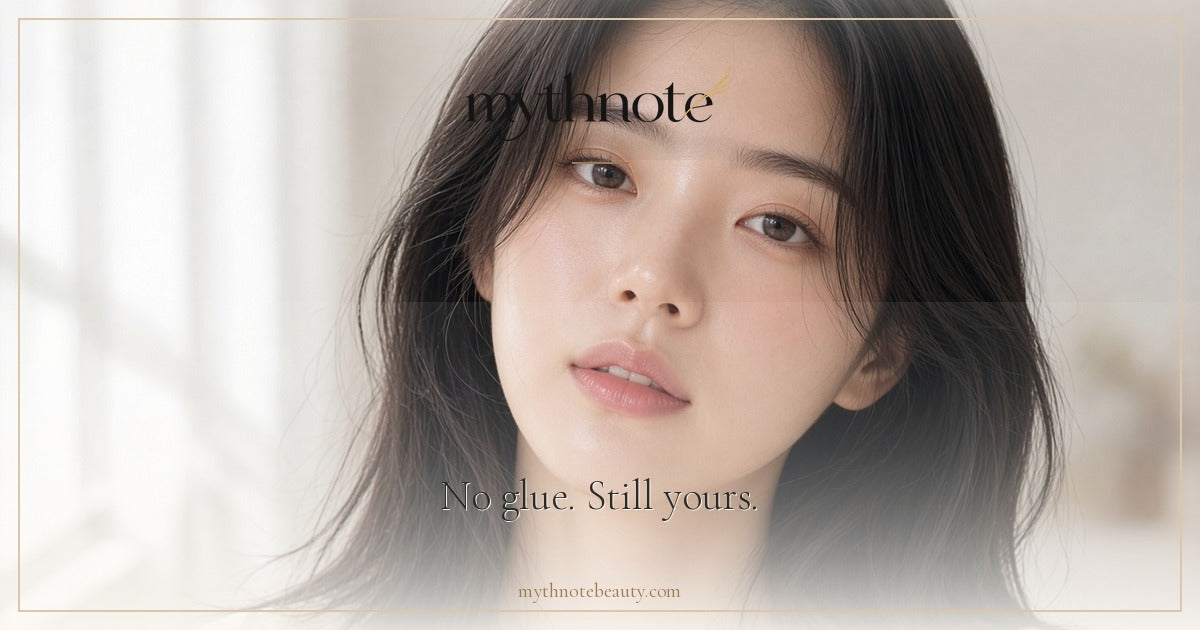 mythnote glue-free style lashes Korea education